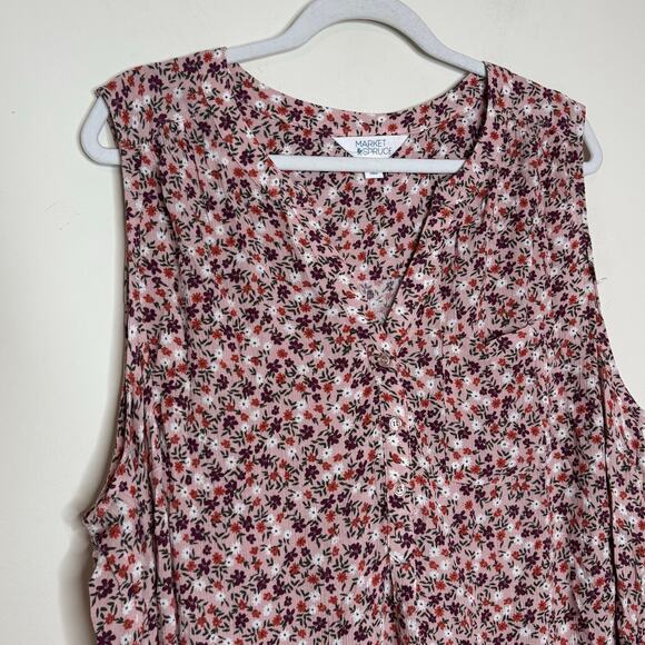 Market & Spruce Prat Henley Sleeveless Top Multicolor NWT Size 2X - Picture 4 of 8